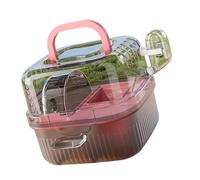 Small Pet Travel Cage House with Large Interior and Exercise Wheel for Small Animal Outdoor Transportation Pet Travel Cage