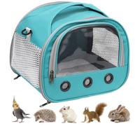Small Pet Travel Handbag, Guinea Pig Carrier with Strap, Portable Bag for Hedgehog, Squirrel, Chinchilla, Rabbit, Turtle, Outdoor Carrier, Green
