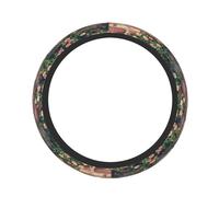 Small Petals On The Brick Wall 15 Inch Print Elastic Steering Wheel Cover Universal, Anti-Slip Elastic Breathable Soft Rubber Car Steering Wheel Protective Cover.