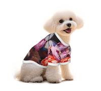 Small Pets Dogs T-Shirt, Butterflies and Fresh Bush Print Cats Cotton Sweatshirts, for Chihuahua Yorkie Puppy Clothes Short Sleeve