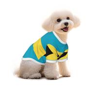 Small Pets Dogs T-Shirt, Flag of The Bahamas Print Cats Cotton Sweatshirts, for Chihuahua Yorkie Puppy Clothes Short Sleeve