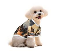 Small Pets Dogs T-Shirt, London Color Taxi Print Cats Cotton Sweatshirts, for Chihuahua Yorkie Puppy Clothes Short Sleeve