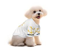 Small Pets Dogs T-Shirt, Rhode Island State Flag Print Cats Cotton Sweatshirts, for Chihuahua Yorkie Puppy Clothes Short Sleeve