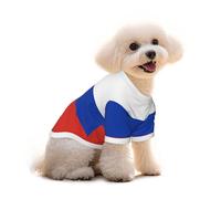 Small Pets Dogs T-Shirt, Russian Flag Print Cats Cotton Sweatshirts, for Chihuahua Yorkie Puppy Clothes Short Sleeve