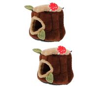 Small pet's nest 3pcs Dwarf Rabbit Cotton Nest House Chinchilla Supply Warm Hamster Hut Small Pet Nest Wear Hut Hamster Warm Hi(Ax2pcs)