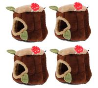 Small pet's nest 3pcs Dwarf Rabbit Cotton Nest House Chinchilla Supply Warm Hamster Hut Small Pet Nest Wear Hut Hamster Warm Hi(Ax4pcs)