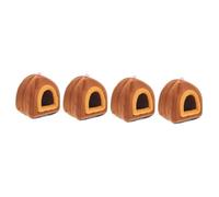 Small pet's nest 3pcs Small Pet Nest Guinea Pig Hideout Parrot Sleeping Bed Rabbit Bed Hamster House Chinchilla Warm Bed Bird N(Brownx4pcs)