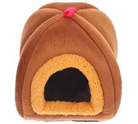 Small pet's nest 3pcs Small Pet Nest Guinea Pig Hideout Parrot Sleeping Bed Rabbit Bed Hamster House Chinchilla Warm Bed Bird N(Brown)