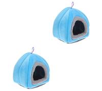 Small pet's nest 3pcs Small Pet Nest Guinea Pig Hideout Parrot Sleeping Bed Rabbit Bed Hamster House Chinchilla Warm Bed Bird N(Bluex2pcs)
