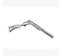 Small Pewter Pin Badge Shooting Broken Shotgun