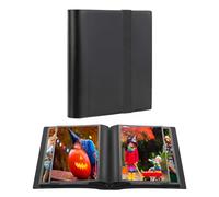 Small Photo Album 4x6 Photos Black Inner Page with Strong Elastic band, Each Small Album Holds 64 Photos, 4x6 Mini Book Photo Pictures Album Birthday Christmas Photo Albums Wedding Anniversary (Black)
