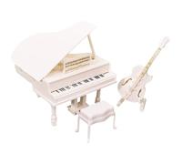 Small Piano Model - Miniature Piano Stool Toy Accessories Model, Exquisite Musical Instrument Decorative Model, Mini House Decoration Birthday Children Day Easter Gift, Art Collection Living Room T
