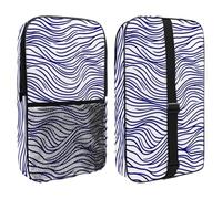 Small Pickleball Paddle Bag, Adjustable Pickle Ball Paddle Bag with Pocket for Women Men, Big Waves in Linear Style White and Blue Color Pattern