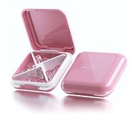 Small Pill Box for Purse, Travel Pill Box with 4 Compartmensts, BPA-Free Medicine Pill Organizer Case for Vitamins, Pill Holder for Supplements (Pink)