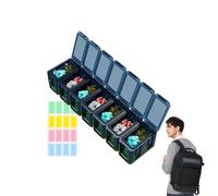 Small Pill Box, Large Compartments, Weekly Pill , Weekly Pill Container for Travel, Multifunctional with Label Sleeves, Airtight Against Moisture for Older Children