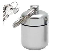 Small Pill Box - Metal Pill Holder Keyring | Waterproof Medical | Round Portable Tablet Container | Colourful Capsules Case with Sponge Pads for Backpacking Camping Travel