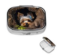 Small Pill Box Pocket Pill Box and Purse Portable Pill Organizer Cute Medicine Organizer A Little Yorkshire Terrier Travel Pill Box for Vitamin Supplements