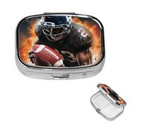 Small Pill Box Pocket Pill Case and Purse Portable Pill Organizer Cute American Football Medicine Organizer Cool Travel Pill Box for Supplements