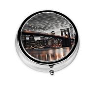 Small Pill Box Pocket Pill Case and Purse Portable Pill Organizer Cute Brooklyn Bridge Medicine Organizer Travel Pill Box for Vitamin Supplements