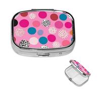 Small Pill Box Pocket Pill Case and Purse Portable Pill Organizer Cute Crazy Polka Dot Medicine Organizer for Fish Oil Vitamin Supplements