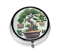 Small Pill Box Pocket Pill Case and Purse Portable Pill Organizer Cute Medicine Organizer Bonsai Travel Pill Box for Vitamin Supplements Oil