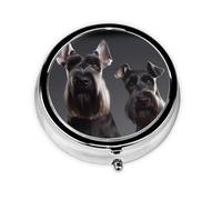 Small Pill Box Pocket Pill Case and Purse Portable Pill Organizer Cute Medicine Organizer Cute Schnauzer Dog Travel Pill Box for Vitamin Supplements