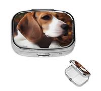 Small Pill Box Pocket Pill Case and Purse Portable Pill Organizer Cute Medicine Organizer Cute Travel Beagle for Fish Oil Vitamin Supplements