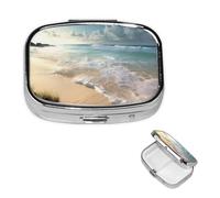 Small Pill Box Pocket Pill Case and Purse Portable Pill Organizer Cute Medicine Organizer Serene Coastal Travel Pillbox for Vitamin Oil Supplements