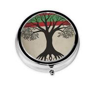 Small Pill Box Pocket Pill Case and Purse Portable Pill Organizer Cute Medicine Organizer Tree Palestinian Flag Travel Pill Box for Supplements