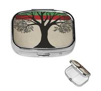 Small Pill Box Pocket Pill Case and Purse Portable Pill Organizer Cute Medicine Organizer Tree Palestinian Flag Travel Pill Box for Supplements