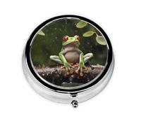 Small Pill Box Pocket Pill Case and Purse Portable Pill Organizer Cute Peace Medicine Organizer Peace Tree Frog Travel Pills for Supplements