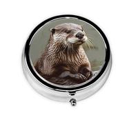 Small Pill Box Pocket Pill Case and Purse Portable Pill Organizer Cute Travel Animal Otter Medicine Organizer for Fish Oil Vitamin Supplements