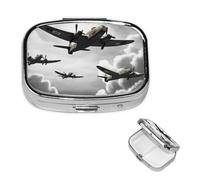 Small Pill Box Pocket Pill Case and Purse Portable Pill Organizer Cute World War Travel Medicine Organizer for Vitamin Oil Supplements
