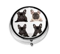 Small Pill Box Pocket Pill Case and Wallet Portable Pill Organizer Cute Medicine Organizer French Bulldog Travel for Vitamin Supplements Oil