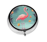 Small Pill Box Pocket Pill Case and Wallet Portable Pill Organizer Cute Medicine Organizer Funny Flamingo Travel Pill Box for Vitamin Supplements