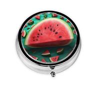 Small Pill Box Pocket Pill Case and Wallet Portable Pill Organizer Cute Medicine Organizer Sleep Watermelon Travel Pill Box for Supplements