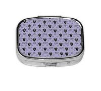 Small Pill Box Portable Pill Case 2 Compartment Metal Pill Vitamins Holder Organizer Cute Haunted Mansion Travel Pillbox for Purse Pocket