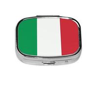 Small Pill Box Portable Pill Case 2 Compartment Metal Pill Vitamins Holder Organizer Cute Italy Flag Travel Pillbox for Purse Pocket