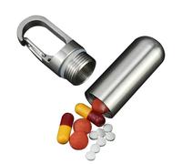 Small Pill Box - Stainless Steel Container, Mini Medicine Case | Sealed Waterproof Compartment, High Elasticity Closure | Compact Medicine Organizer Outdoor Adventure Supplies Rugged Heavy Duty Safety
