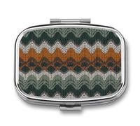 Small Pill Box Travel Pill Case with 2 Compartments Portable Pills Container Brown and Green Pattern Pills Organizer Vitamin Organizer Fish Oil Box Pocket Medicine Organizers