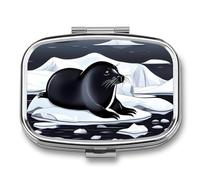 Small Pill Box Travel Pill Case with 2 Compartments Portable Pills Container Seals on Ice Pills Organizer Vitamin Organizer Fish Oil Box Pocket Medicine Organizers