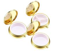 Small Pill Box, Travel Pill Organiser with Three Compact Round Cases, Portable Medication Storage for Daily Use and On-the-Go, Dimensions 15 x 10 x 2.4 cm
