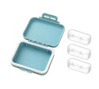 Small Pill Box, Travel Pill Organizer, Medicine Box with 3 Compartments, 3 Times Daily Moisture Proof Portable Fish Oil Box for Pocket Bag Briefcase