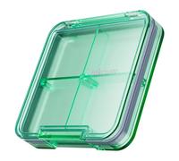Small Pill Box, Travel Pill Organizer, Small Pill Case, Pill Container for Purse 4 Compartments, Daily Compact Travel Medicine Holder for Vitamins Medication (Green)