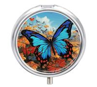 Small Pill Case Big Butterfly 3 Compartments Portable Pill Container