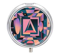 Small Pill Case Geometric Illusion 3 Compartments Portable Pill Container