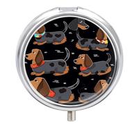 Small Pill Case I Love My Dog Dachshunds 3 Compartments Portable Pill Container
