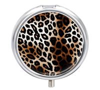 Small Pill Case Leopard Print 3 Compartments Portable Pill Container