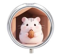 Small Pill Case Little Hamster 3 Compartments Portable Pill Container