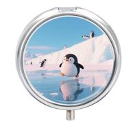 Small Pill Case Little Penguin 3 Compartments Portable Pill Container